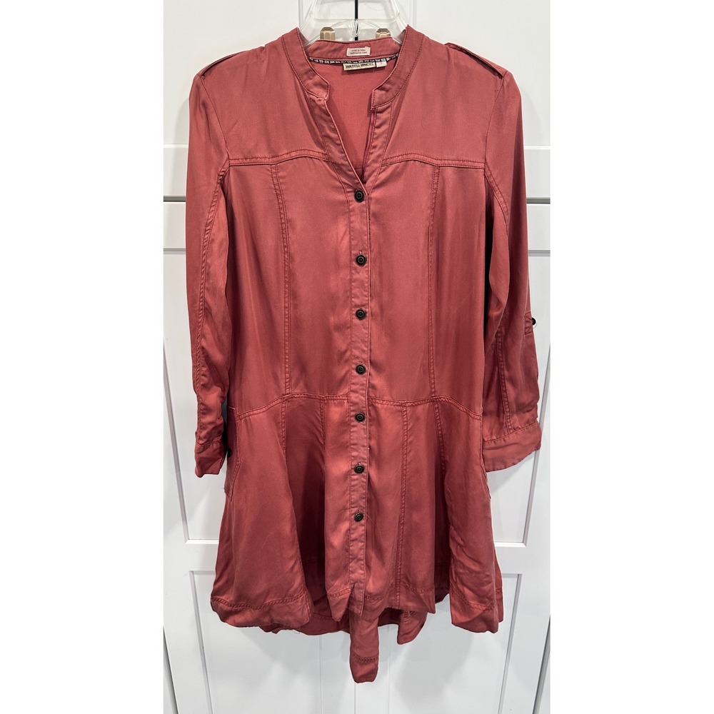Holding Horses Lyocell Blend Tunic Dress Button Front Size 0